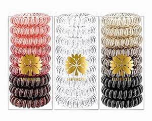 KANPRINCESS 27 PCS Spiral Hair Ties,No Crease Coil Hair Elastic Hair Bands Multi Color Waterproof Phone Cord Hair Accessories For Women Girls Ponytail Holders