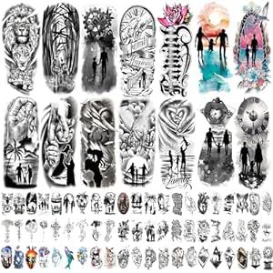 77 Sheets Temporary Tattoos for Family, Fake Family Tattoo for Couple Dating Family Gathering, Family Love Unity Symbol Temporary Tattoo for Valentine Mother's Day Father's Day Easter Gift